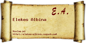 Elekes Albina névjegykártya
